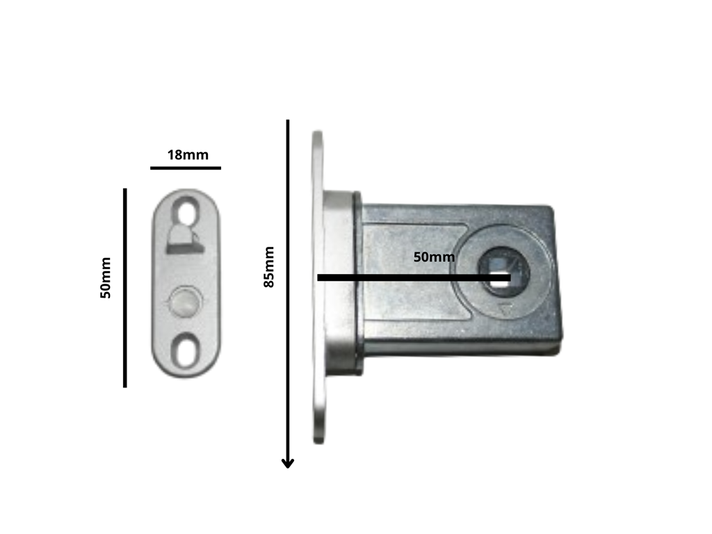 Serratura infilare Gancio Q8 per Scorrevole frontale Tondo mm.18x85 entrata 50 varie finiture | Saletta - immagine 2